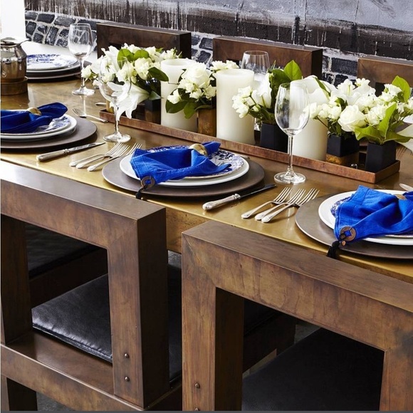 Martha Sturdy Spun brass Patina table charger or tray set of 4 - Picture 8 of 8